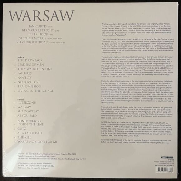 Joy Division WARSAW - Vinyl Record, Vinyl Passion 2024 Goth Indie Rock HOOKY - Picture 2 of 5